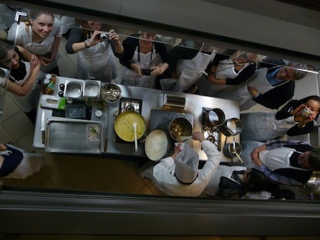 A group photo of the cooking class at the Ritz Escoffier, in Paris