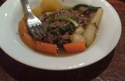 Braised beef with winter vegetables at Olivier Camus' Le Chapeau Melon in the 19th Arrondissement