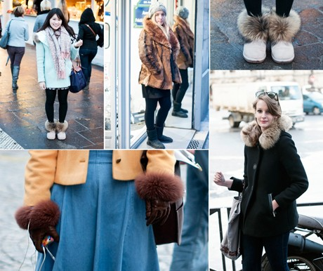 Come winter, Paris street fashions are all about fur
