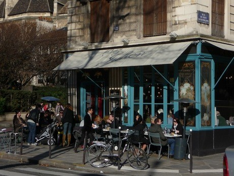 Chic Parisians catching some rays at Chez Julien