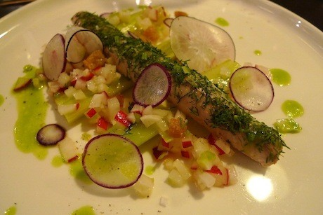 Smoked mackerel with radishes and dill at Chatomat, a Paris bistro in the 20th Arrondissement
