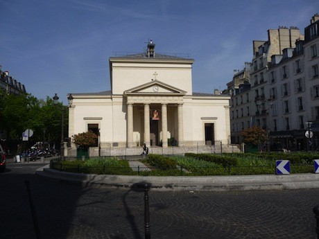 A quaint village church in the Batignolles neighborhood, in the 17th Arrondissement of Paris
