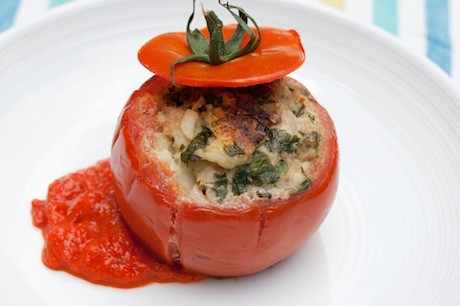 Petits Farcis with Red Pepper Coulis