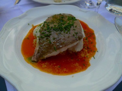 Sautéed limande with couscous and red pepper, at les Botanistes, in the 7th Arrondissement in Paris.