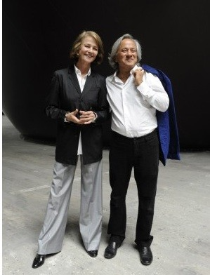 Artist Anish Kapoor with actress Charlotte Rampling