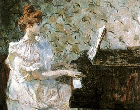 Misia at the Piano during Her First Marriage, by Henri de Toulouse-Lautrec