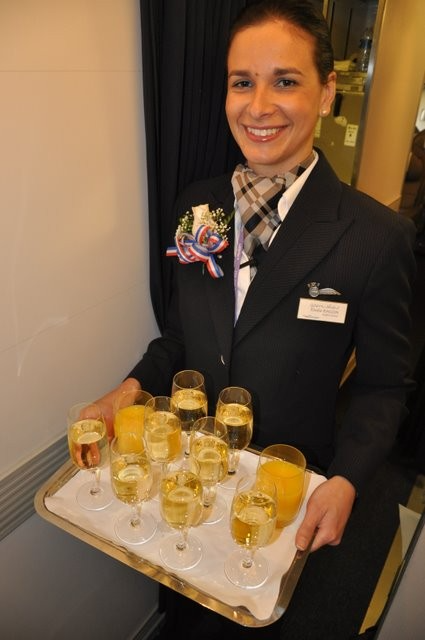 The crew of OpenSkies provides excellent service on its flights to Paris