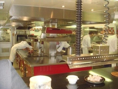 The Kitchen of the Alain Ducasse–run restaurant at the Plaza Athénée hotel in the 8th Arrondissement of Paris