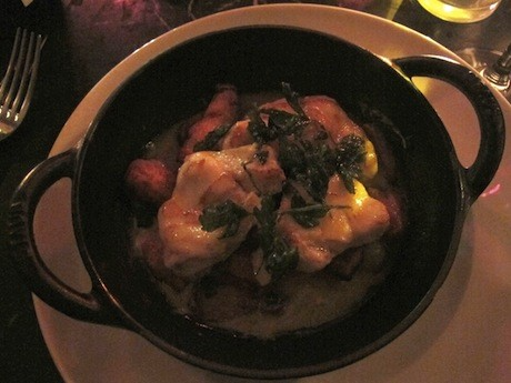 Pari Restaurant Reviews: Gift ideas from Paris Tout Not Pic 1Monkfish with mixed vegetables and cream sauce at Le Schmuck, a trendy see-and-be-seen spot in the St. Germain/6th Arrondissement neighborhood of Paris