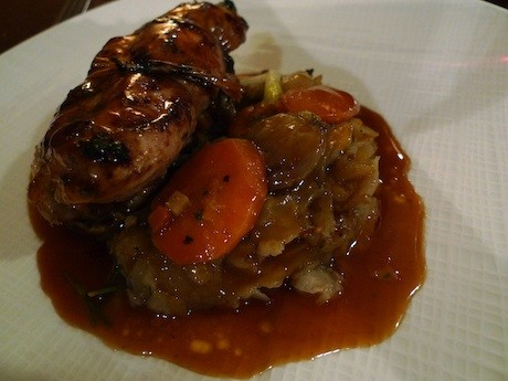 Saddle of rabbit with celery boulangère, at L'Epicuriste, in the 15th Arrondissement