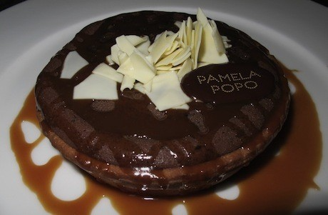 Chocolate dessert at Pamela Popo, a trendy Paris restaurant in the 4th Arrondissement run by chef David Personnat